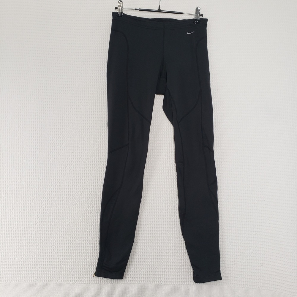 Nike Tech Running Leggings Womens XS Black Reflective Ankle Zip Workout Athletic